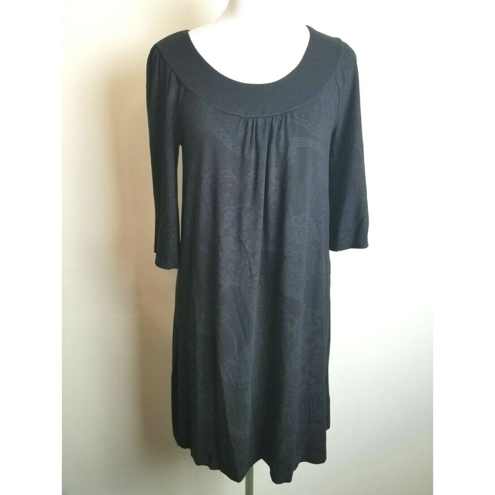 Cut Loose Dress S Black Floral Shift stretch Mini